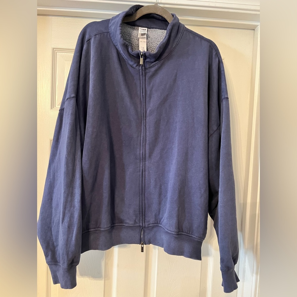 NWT PINK VS weathered Navy Blue FULL Zip-Up Jacket w/ dual zippers SIZE XXL